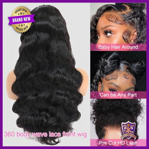 18 Inch Body Wave 360 Lace Front Wig Human Hair HD Lace 200% Density Pre Plucked main image 4
